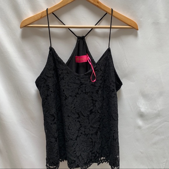 MacBeth Collection Margaret Josephs Black Lace Cami Top Size Small - Picture 2 of 4